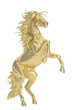 Gold horse isolated on white background. 3D illustration.