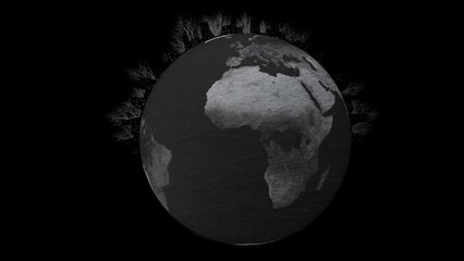 Wall Mural - Cold and dark Planet Earth changing climate save earth