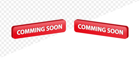 Aufkleber - 3d comming soon banner label button log in web 3d buttons 