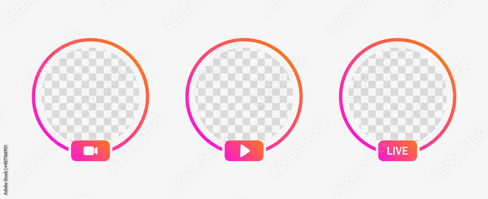story live frame , Social media icon avatar. live video streaming ...