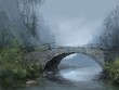 Old stone bridge, digital painting