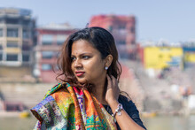 Portrait Of A Woman In Varanasi India