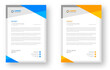 © Neelrong - corporate modern business letterhead design template with yellow and blue color. creative modern letterhead design template for your project. letter head, letterhead, business letterhead design.
