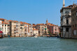 Buildings, boats, and gondolas in The Grand Canal, Venice, Italy