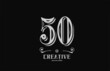 50 number logo icon with black and white colors. Creative vintage template for company adn business