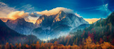 Fototapeta Góry - Triglav mountain peak at sunrise