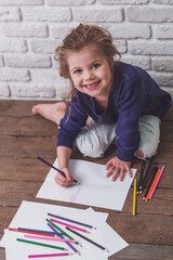 Wall Mural - Beautiful little girl