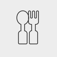 Cutlery spoon folk vector icon illustration sign