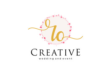Initial RO feminine logo. Usable for Logo for fashion,photography, wedding, beauty, business. Flat Vector Logo Design Template Element.