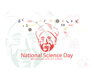 national science day vector illustration design and sir chandrasekhara venkata Raman suitable for school graduation event of national science