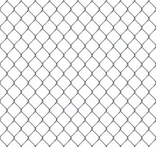 Rabitz Chain-link Fence Pattern, Metal Steel Grid Or Mesh Realistic Vector Background. Seamless Texture Of Prison Border, Industrial Construction, Abstract Perimeter Barrier Security Cage 3d Chainlink