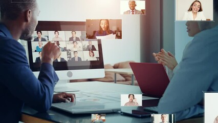 Aufkleber - Video conference concept. Web meeting. Global business.
