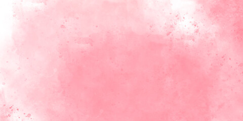 Sticker - Pink background with watercolor splashes and powder spray. Abstract pink watercolor textured background. The hand-drawn watercolor background of pastel natural beige color. Soft pink powder explosion.