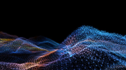 Poster - Abstract particle waves with depth of field effect