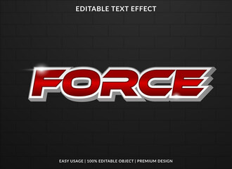 Poster - force text effect editable template with abstract and modern style use for business logo and brand