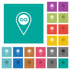 Poster - Link GPS location square flat multi colored icons