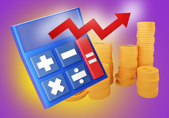 Poster - increasing profit. growth arrow as metaphor for capital increase. growth of accumulated capital. get
