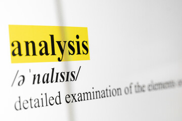 Poster - Analysis Text Macro Shot Highlighted in Yellow Color On Computer Screen