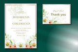 Fototapeta  - Elegant floral template wedding card