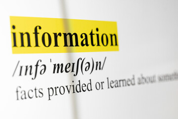 Poster - Information Text Macro Shot Highlighted in Yellow Color On Computer Screen
