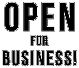 Poster - Open for business typography design