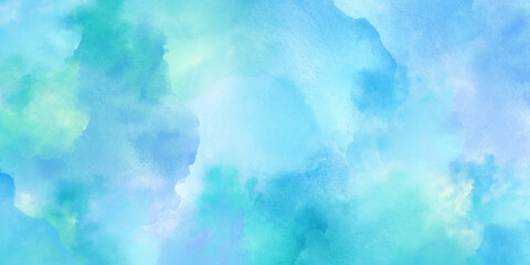 Wall Mural - Delicate blue abstract watercolor background. Watercolor texture and creative fluid paint gradients.