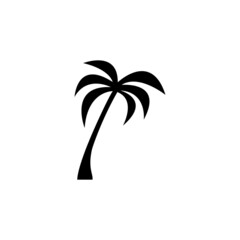 Wall Mural - single silhouette palm tree icon vector illustration.