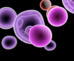 Wall Mural - artificial cell capable of ingesting, processing and eliminating organic materials. 3d rendering