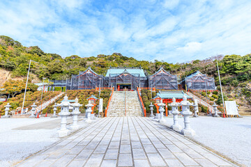 改修工事中の福徳稲荷神社　山口県下関市　Fukutoku Inari Shrine under renovation work. Yamaguchi-ken Shimonoseki city