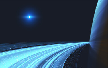 Poster - a giant ring planet with the sun