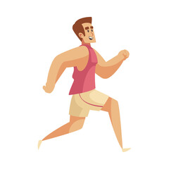 Canvas Print - Flat Man Jogging