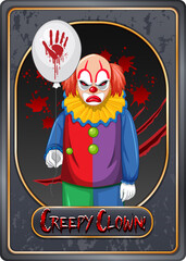 Wall Mural - Creepy clown character game card template