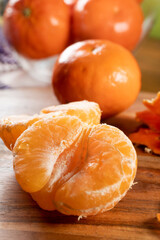 Wall Mural - Slices of mandarin