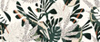 Hand drawn modern plant abstract print. Creative collage seamless pattern. Fashionable template for design.