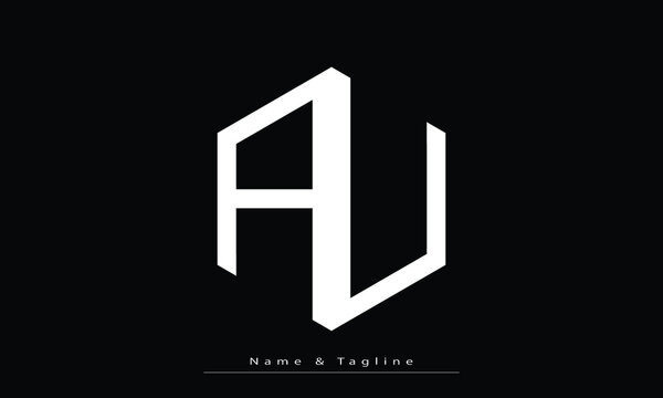 Alphabet letters Initials Monogram logo AU, UA