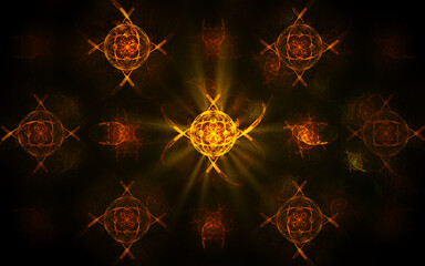 Aufkleber - digital illustration abstract image generated fractal background image wallpaper pattern of various geometric shapes and lines of various colors for computer graphics or web design