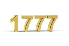 Golden 3d Number 1777 - Year 1777 Isolated On White Background - 3d Render