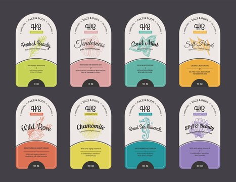 Cosmetic cream label for container package design
