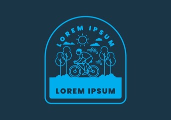 Wall Mural - illustration badge of riding bicycle