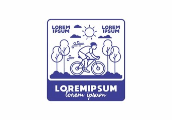 Wall Mural - illustration badge of riding bicycle