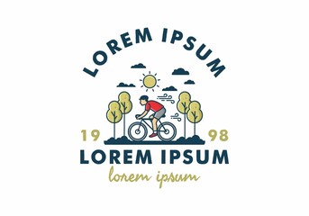 Wall Mural - illustration badge of riding bicycle