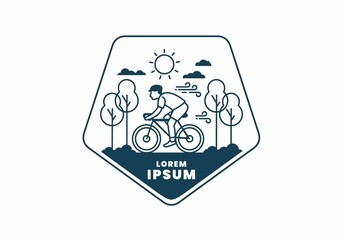Wall Mural - illustration badge of riding bicycle