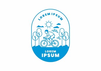 Wall Mural - illustration badge of riding bicycle