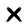 Grunge letter X Hand drawn X mark vector template. Brush X vector. wrong, not true, rijected