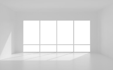Poster - White room interior space for background with soft shadow.