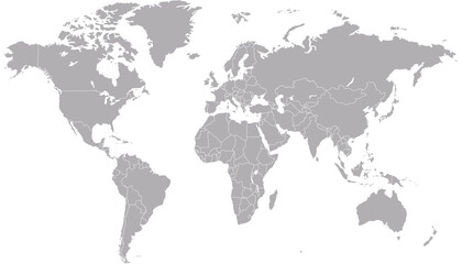  World map. Silhouette map.	