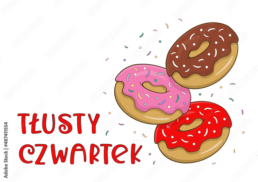 Vector de Stock Tłusty Czwartek. Plakat z miejscem na tekst. Wektor.  Ilustracja | Adobe Stock