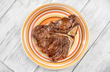 Wall Mural - Pan-fried T-bone steak