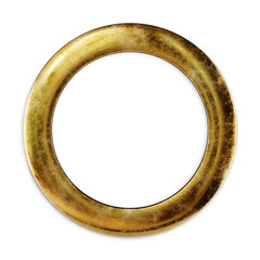 Aufkleber - Round gold vintage frame on white background. 3D render. 3D illustration.