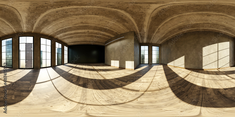 360 degree full panorama environment map of modern industrial design ...